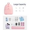 Drawstring Backpack Sports Gym Bag with Yoga Mat Strap, Water-Resistant