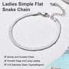 GoldChic Herringbone Chain Ankle Bracelets, Stainless Steel 5mm Flat Link