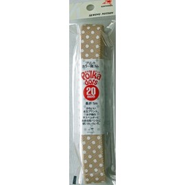 Kintenma Printed Color Woven Rubber Polka dots 0.8 inch (20 mm) Width 3.3 ft (1 m) Maroon Beige
