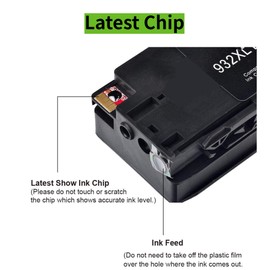 932XL 933XL Ink Cartridge Replacement for HP 932 933 XL Ink Use with HP Officejet 6600 6700 6100 7110 7610 7612 Printers (2BK, 2C, 2M, 2Y)