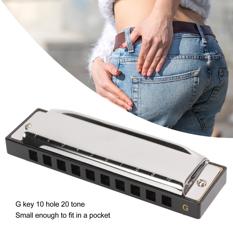 G Key Harmonica 10 Hole 20 Tone Mouth Organ Rust