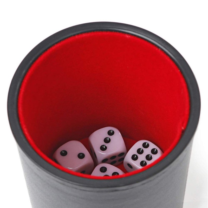 TUZAMA Felt Lined Professional Dice Cup - with 6 Dices