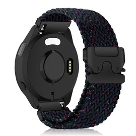 KeHowy 20 mm Nylon Strap for Garmin Vivoactive 5/6/Forerunner 165/165 Music/245/245 Music/645/645 Music/570 42 mm, Braided Replacement Strap for Garmin Venu Sq 2/Venu 2 Plus/Approach S50/S44 - Blue #2