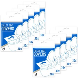 MJdesignandtrends Toilet Seat Covers 100PCS (10PACKS) disposable travel - Disposable and Biodegradable - Toilet seat Cushions Covers are a must have for Potty training camping accessories Travel