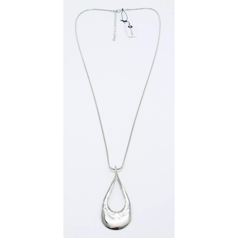 Bay To Baubles New Silver Twisted Teardrop Pendant Necklace by