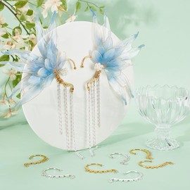 UNICRAFTALE 32Pcs 2 Colors DIY Ear Cuff Findings Dangling Ear Cuff Blanks Non Piercing Ear Wraps Metal Ear Cuff Earrings for Jewelry Making Dangle Earrings Crafts