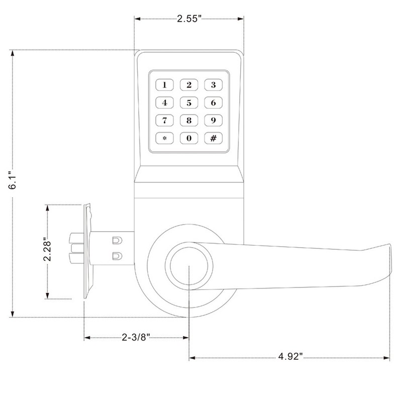 HENYIN Digital Door Lock,Unlock with M1 Card, Code and Key,Handle