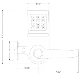 HENYIN Digital Door Lock,Unlock with M1 Card, Code and Key,Handle Direction Reversible (Card Version)