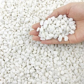 FANTIAN 2LB Natural White Gravel Pebbles for Garden, 6-9 mm White Stones for Garden Fish Tank Gravel Aquarium Succulent Cactus Vase Landscaping and Outdoor Decorative Stones