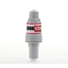 Shok Blok SB-FPV-40 Water Filter Pressure Regulator Protection Valve for RO & Filter Systems - 1/4" QC Ports, 40 PSI