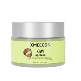 XMEECOS Beeswax lip balm with rose and jasmine, kiwi, strawberry, peach, cherry extract bee friendly 100% Natural for men and women, cruelty free moisturizing (30 Grams, Kiwi)