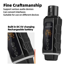 Snblzhef UHF Professional Microphone Wireless Converter XLR Transmitter Receiver for Dynamic Microphone Guitar Audio Mixer