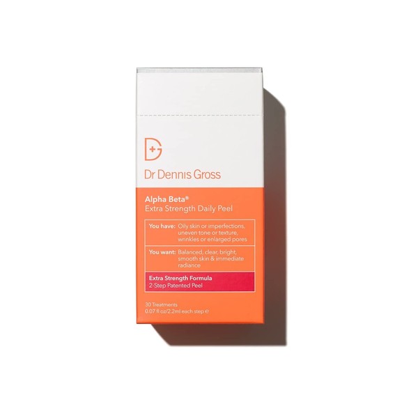 Dr. Dennis Gross Alpha Beta Extra Strength Daily Peel: for Oily Skin, Uneven Tone or Texture, Wrinkles or Enlarged Pores (30 Treatments)