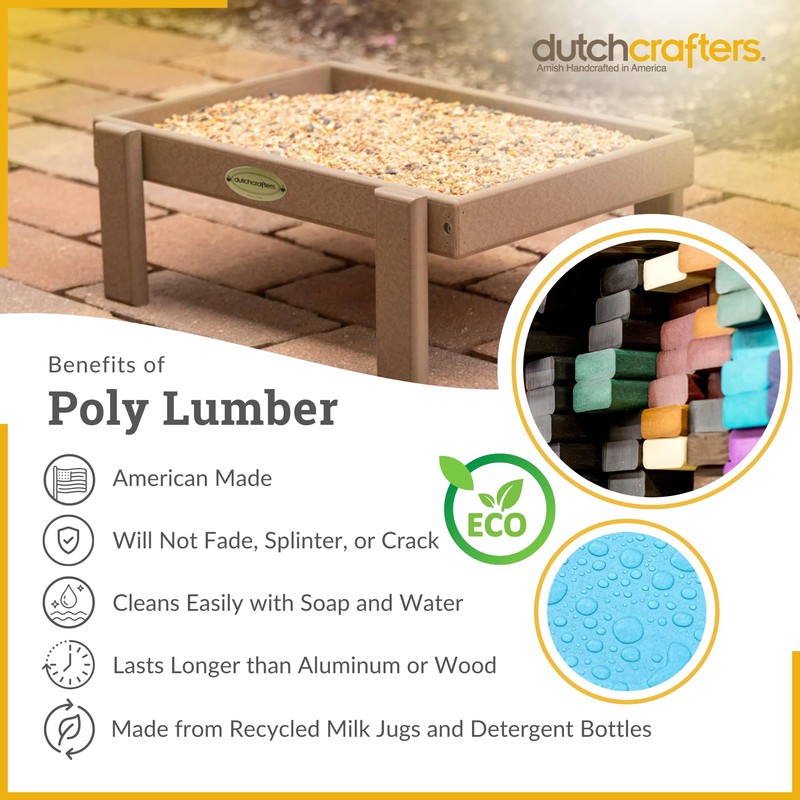 DutchCrafters Peanut Hanging Poly Bird Feeder (Tudor Brown & Lemon