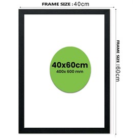 MND Dealings ® Modern 40x 60cm Poster Photo Frames Wall Hanging or Tables Table Top with Backboard & Styrene Perfect for Your Wall Gallery or Living Room (16x 24 inch, Black)
