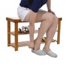 Micozy Bamboo Shoe Rack Bench 3-Tier Free Standing Wood Shoe