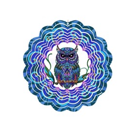 Vokowin Owl Metal Wind Spinners, Owl Gifts for Women Mom Grandma Wife, Hanging Wind Spinner 3D Windmill Magical Wind Powered for Outdoor & Indoor Decor Ornament Gifts (K420-1)