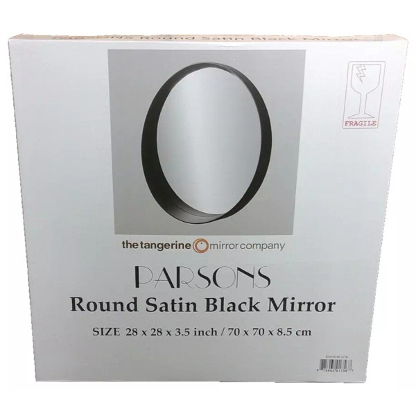 Mirror The Tangerine Mirror Company PARSON'S Round Satin Black Mirror