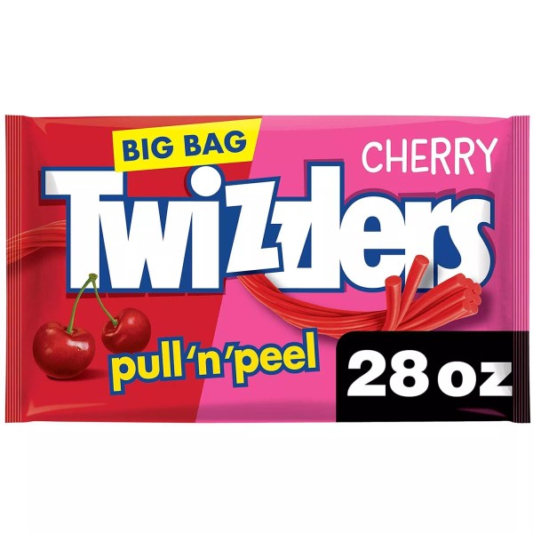 Twizzlers Pull N' Peel Cherry Flavored Chewy Candy, 28 Oz,