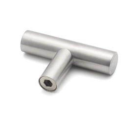 BOZONLI Silver Stainless Steel Furniture Handles, Cabinet Handles, Handles for Kitchen Cabinets, Cupboard Drawer Door Handle, 50 mm Single Hole, Pack of 6