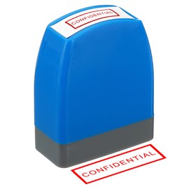 PATIKIL Confidential Stamp Self Inking, Red Ink Office Stamps Pre Inked Message Stamp Refillable Business Stamp Style 1, Blue