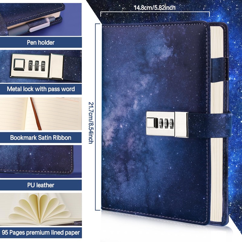 Diary with Lock for Girls Women,Journal Secret Diary with Combination