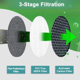 Flintar 3-in-1 H13 True HEPA Replacement Filters, Compatible with G-2000 Home...