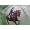H006 Hand-made Christmas Ornament horse - sorrel pirouette dressage gallop