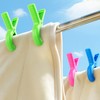 Plastic Towel Clips Set, 12 Pieces, Multicoloured (Blue, Green, Pink)