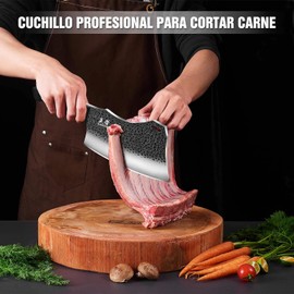 ENOKING 7.1″ Butcher Knife & Chef’s Knives – Hand Forged High Carbon Stainless Steel, Full Tang for Kitchen & Outdoor Meat Cutting