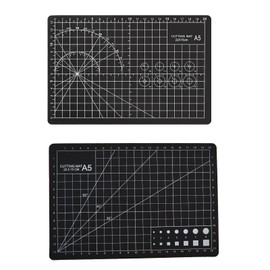 Wonafa A5 Self-Healing Cutting Mat, Small Cutting Mat, Professional Double Sided Durable Cuttings Mats, Great for Hop Scrapbooking, Quilting, Fabric, Sewing Craft Projects (Black, A5)
