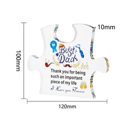 Gifts for Dad - Delicate Dad Birthday Gifts from Daughter Son - Engraved Acrylic Block Puzzle Piece 4.72 x 3.93 inch - Fathers Day Thanksgiving Birthday Gifts for Dad, Ideas