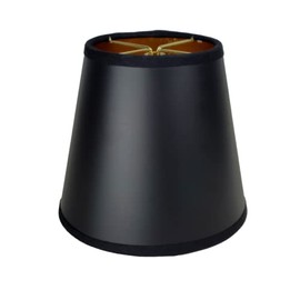 Royal Designs, Inc. CS-118BLK/GL Empire Black Parchment Chandelier Shade with Gold Lining, 4 x 6 x 5.5