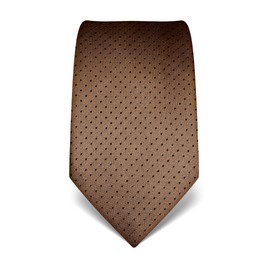 Vincenzo Boretti men's tie silk stains-free with polka dots neck-tie ideal for a special event such as wedding business-meeting party as well as for informal daily work-wear brown