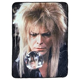 Surreal Entertainment Labyrinth The Movie Jareth The Goblin King Super Soft Fleece Throw Blanket, Black