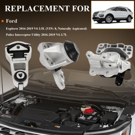 Engine Motor Mount & Trans Mount Replacement for Ford Explorer 2016 2017 2018 2019 V6 3.5L (VIN: 8, Naturally Aspirated), Engine Mount Set of 3 Replaces OE# 3439 3392 3368 A5734 A5663HY A5813 A5812