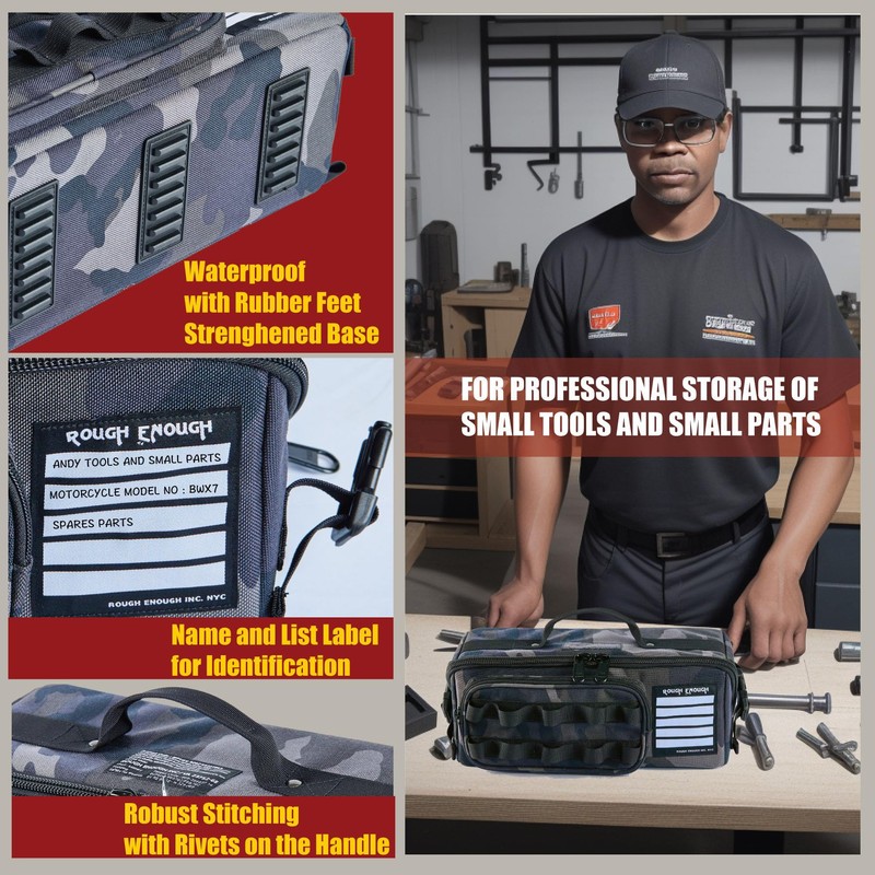 ROUGH ENOUGH Small Tool Bag Organizer Box Heavy Duty for