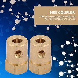 Akozon Couplers 4pcs Brass Extended Shaft Hex Coupling Coupler Motor Connector (Inner Diameter 6 mm)