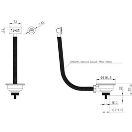 Brushed Brass Universal Kitchen Sink Waste 90mm