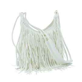 LUI SUI Vintage Fringe Hobo Bag for Women - Black Fringe Satchel Tassel Bag