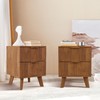 Nightstands Set of 2 with Drawers, Modern Large Striped Bed