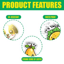 BAVAHA (10pcs) Funny Motivational Pun Sticker, Positive Daily Affirmation Stickers, Kawaii Mental Health Decal Inspirational Quotes Teacher Rewards Gifts Decorations for Car Water Bottles Scrapbook