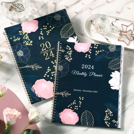 2024 Monthly Planner - 12 Monthly Planner/Calendar 2024, from Jan 2024 - Dec 2024, 9‘’ x 11'', Monthly Tabs, Double-sided Pockets, Twin-wire Biding, Holidays, Notes Pages, Julian Dates