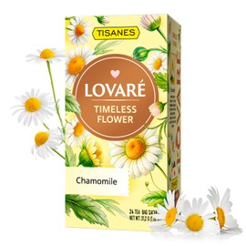 LOVARE Timeless Flower Herbal Tea – Gentle Blend with Chamomile Flowers – Caffeine-Free, Light & Aromatic – 24 Tea Bags (1.3g Each) (TIMELESS FLOWER)