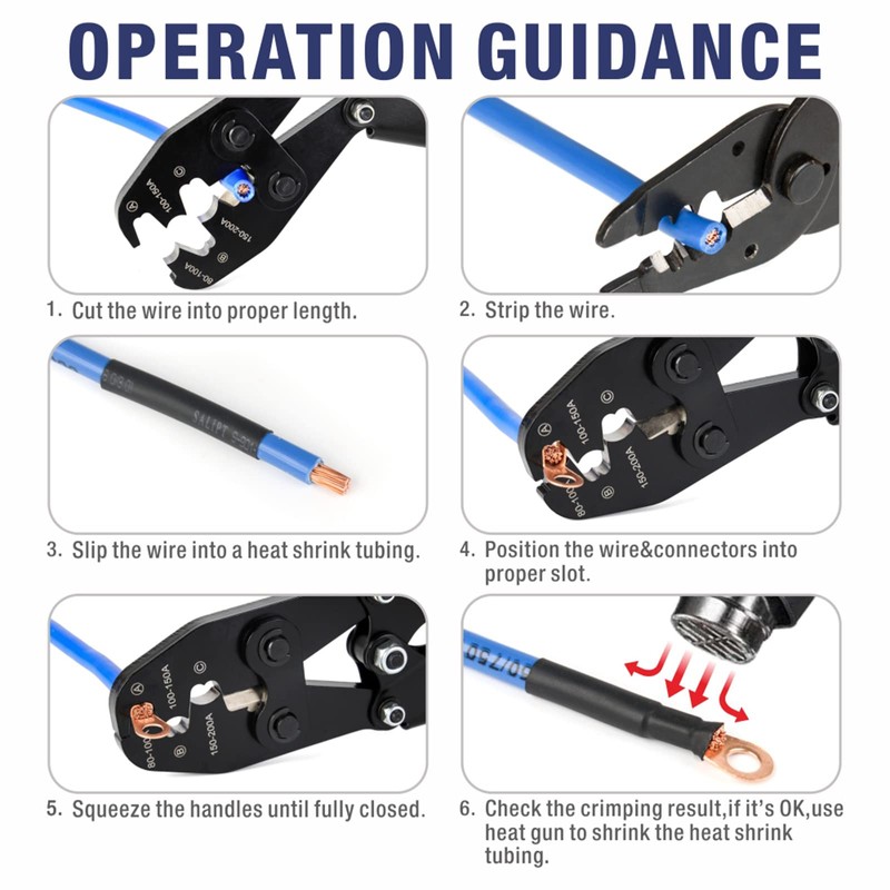 iCrimp IWS-8200A Battery Lugs and Open Barrel Connectors Crimping Tools