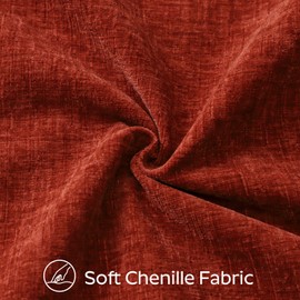 Sungeek Set of 2 Soft Chenille Cushion Covers 40x40cm Square Decorative Throw Pillow Covers with Stitched Edge Solid Dyed Pillow Cases Covers for Home Decor Couch Sofa Bed Living Room, Rust