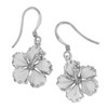 Sterling Silver 5/8 Inch Hibiscus Dangle Earrings