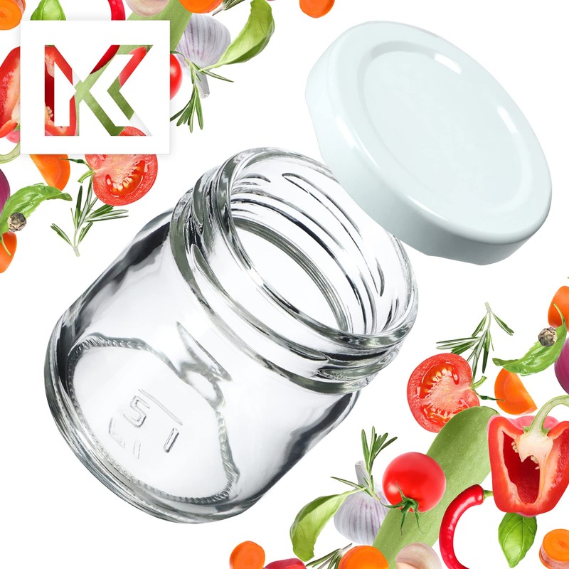 KADAX Mini Jars 40 ml, Preserving Jars, Spice Jars with
