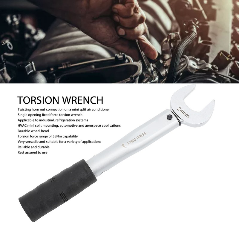 Torsion Wrench 55Nm 24mm Single Open End for HVAC Car
