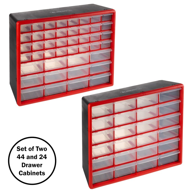 Set of Two Storage Bins with Drawers – Pair of